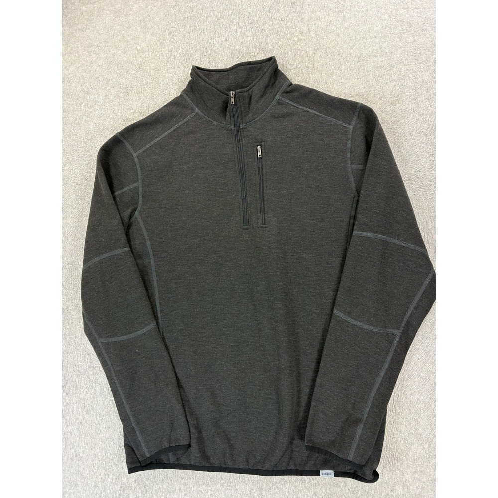 CQR Quarter Zip Utility Fleece Pullover Outdoor Thermal Sweater (Men's Large)